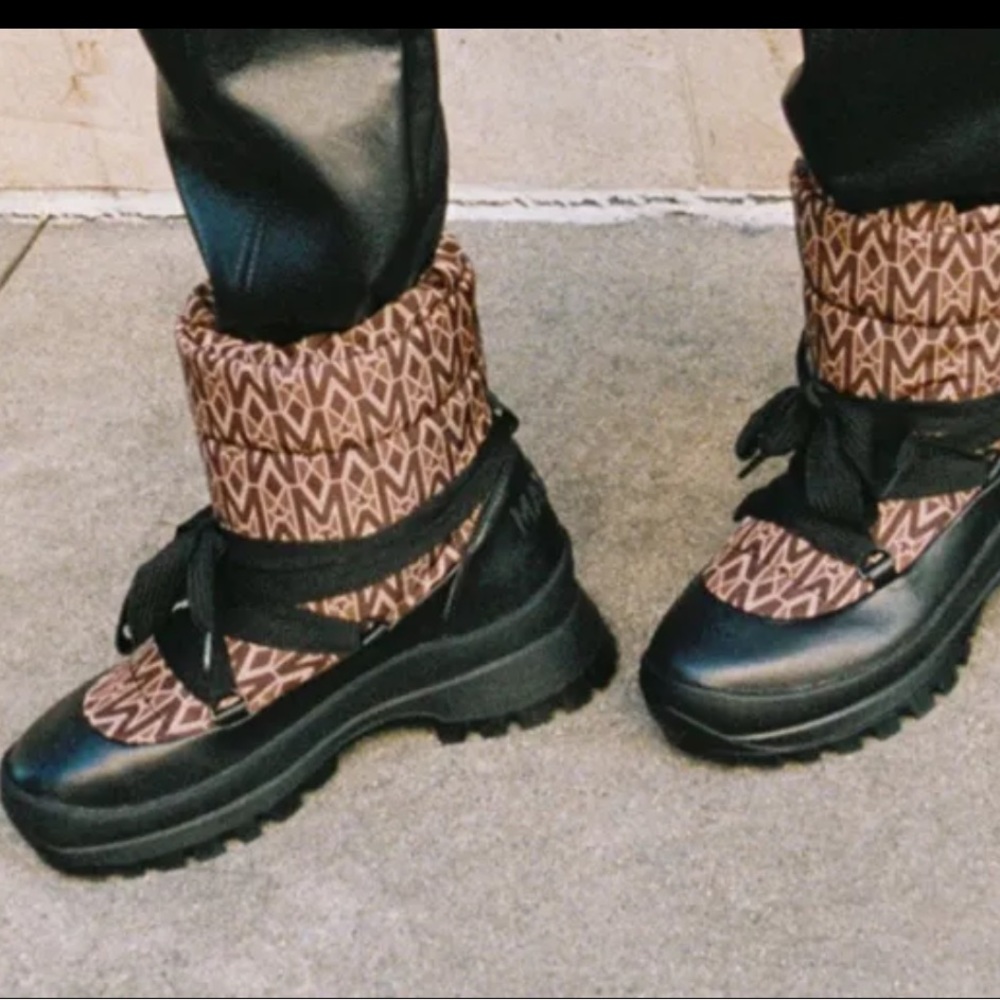 Mackage Brown & Black Logo-Print Winter Rain Boots